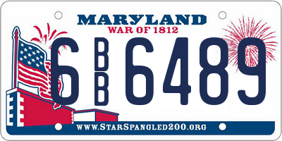 MD license plate 6BB6489
