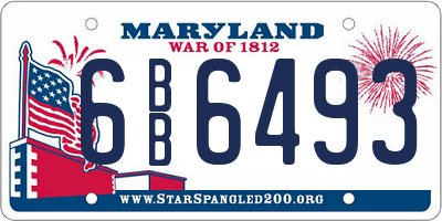 MD license plate 6BB6493