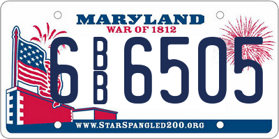 MD license plate 6BB6505