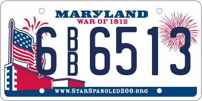 MD license plate 6BB6513