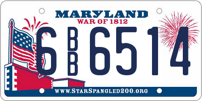 MD license plate 6BB6514