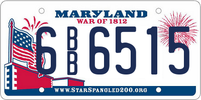 MD license plate 6BB6515