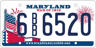 MD license plate 6BB6520