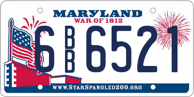 MD license plate 6BB6521