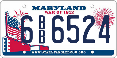 MD license plate 6BB6524