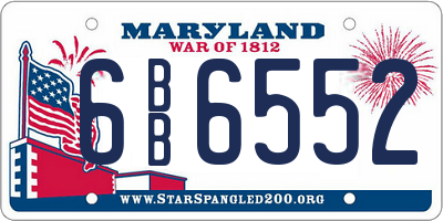 MD license plate 6BB6552