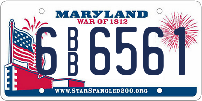 MD license plate 6BB6561