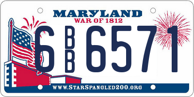 MD license plate 6BB6571