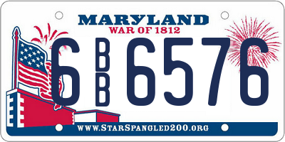 MD license plate 6BB6576