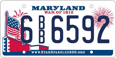 MD license plate 6BB6592
