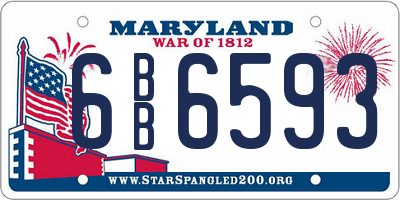MD license plate 6BB6593