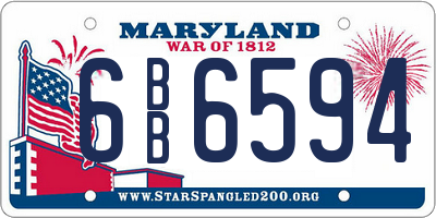 MD license plate 6BB6594