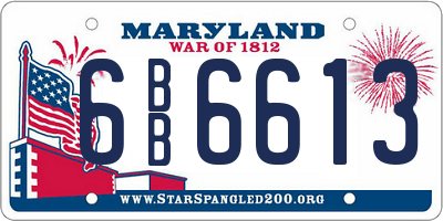 MD license plate 6BB6613