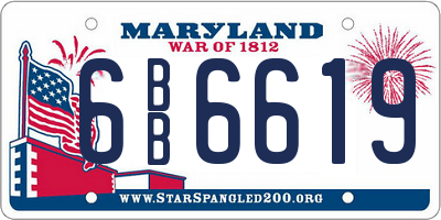 MD license plate 6BB6619