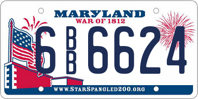 MD license plate 6BB6624