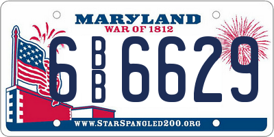 MD license plate 6BB6629