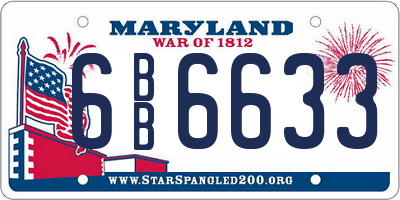 MD license plate 6BB6633