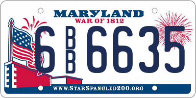 MD license plate 6BB6635