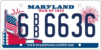 MD license plate 6BB6636