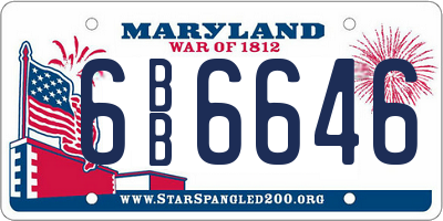 MD license plate 6BB6646