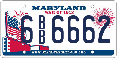 MD license plate 6BB6662