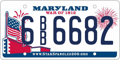 MD license plate 6BB6682