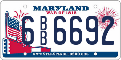 MD license plate 6BB6692