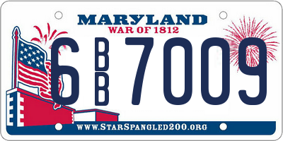 MD license plate 6BB7009