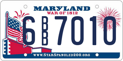 MD license plate 6BB7010