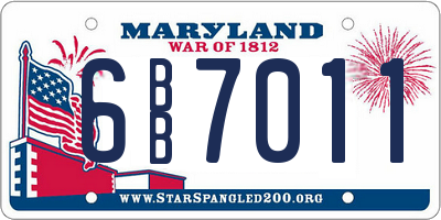 MD license plate 6BB7011