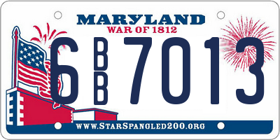 MD license plate 6BB7013