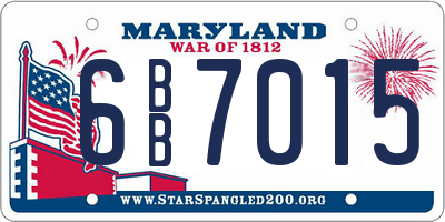 MD license plate 6BB7015