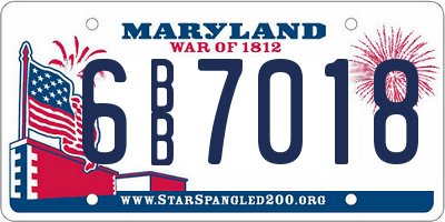 MD license plate 6BB7018