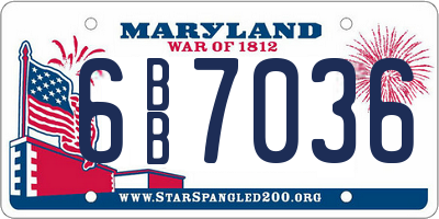 MD license plate 6BB7036