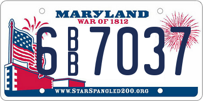 MD license plate 6BB7037