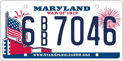 MD license plate 6BB7046