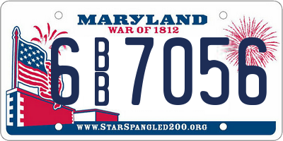 MD license plate 6BB7056