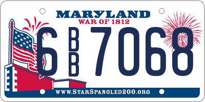 MD license plate 6BB7068