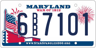 MD license plate 6BB7101