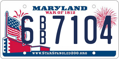 MD license plate 6BB7104