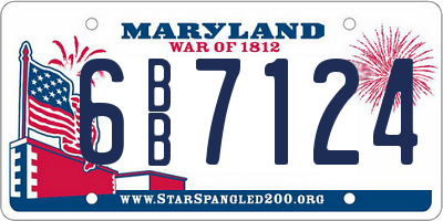 MD license plate 6BB7124