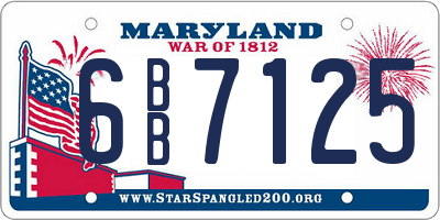 MD license plate 6BB7125