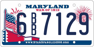 MD license plate 6BB7129