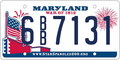 MD license plate 6BB7131
