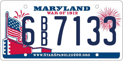 MD license plate 6BB7133