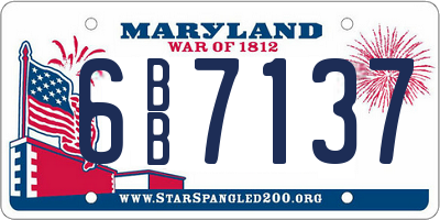 MD license plate 6BB7137