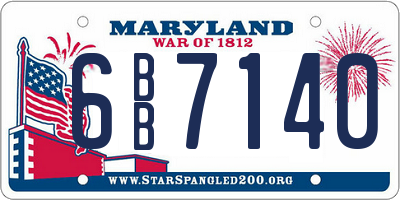 MD license plate 6BB7140