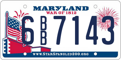 MD license plate 6BB7143