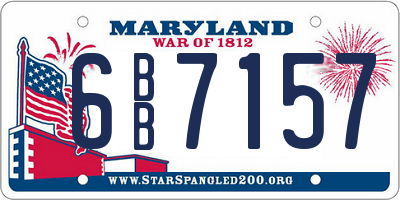 MD license plate 6BB7157
