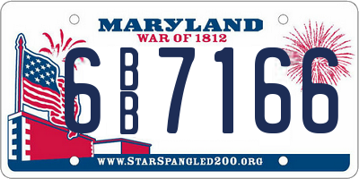 MD license plate 6BB7166